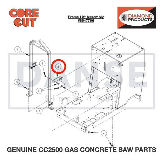 Frame Lift Brace 6047953 for CC2500 Saw by Core Cut Diamond Products