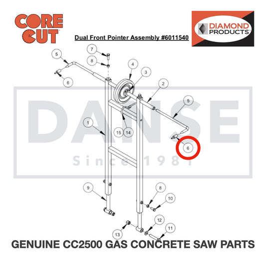 Pointer Cap 2500740 for CC2500 Saw by Core Cut Diamond Products