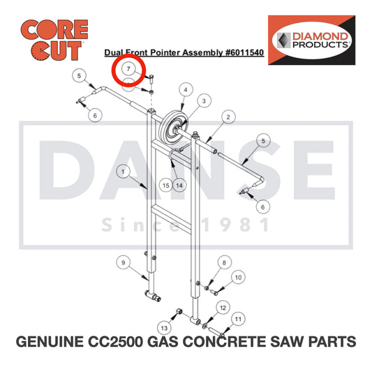 Cap Screw, Hex Hd., 3/8-16 x 1-1/4&quot; 2900013 for CC2500 Saw by Core Cut Diamond Products