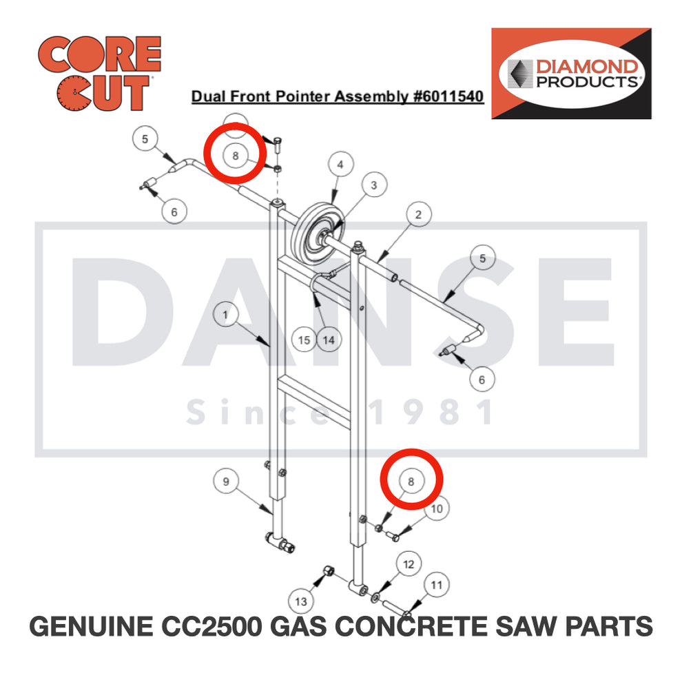 Hex Nut, 3/8-16 2900033 for CC2500 Saw by Core Cut Diamond Products