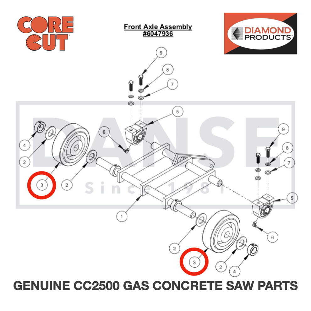 Wheel, 6" X 2" X 1" 2500299 for CC2500 Saw by Core Cut Diamond Products