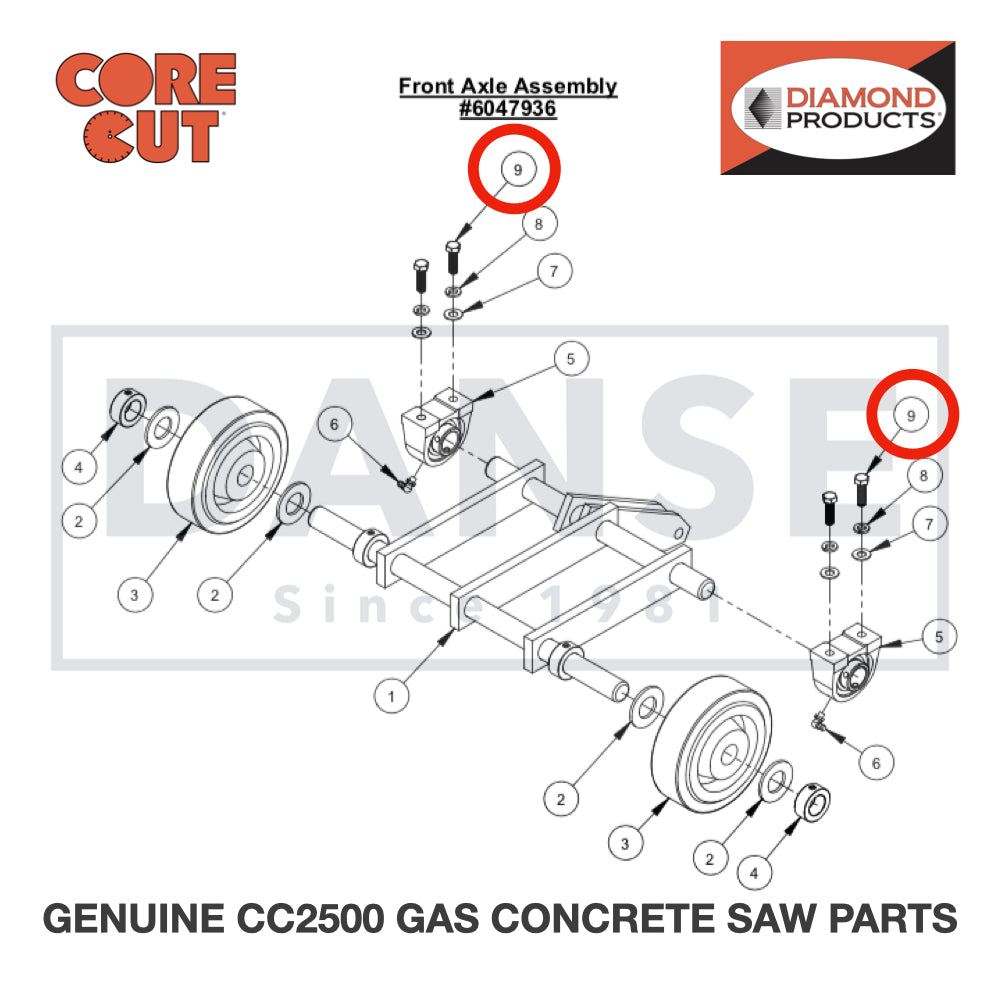 3/8-16 X 1.25" Hex Cap Screw 2900013 for CC2500 Saw by Core Cut Diamond Products