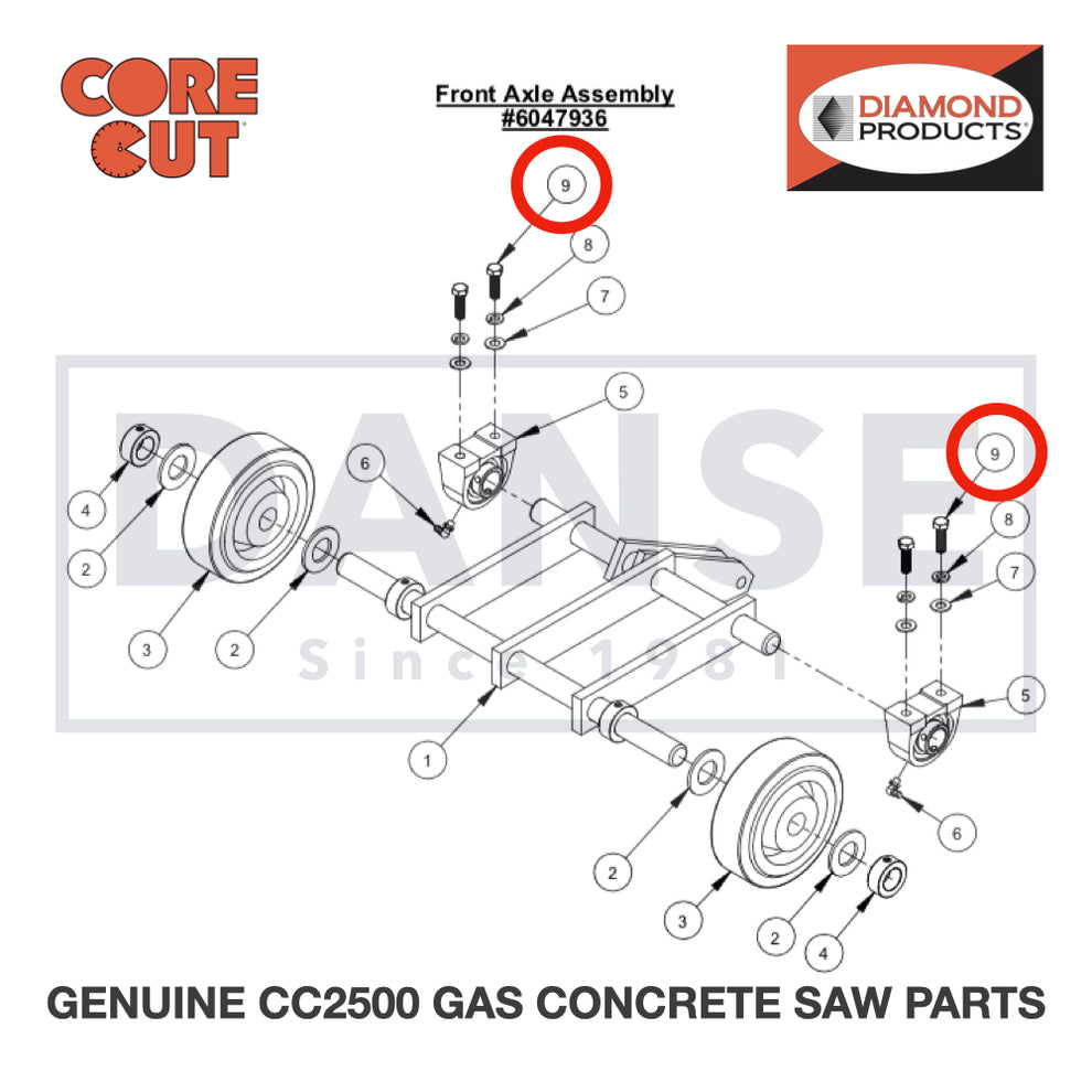 3/8-16 X 1.25" Hex Cap Screw 2900013 for CC2500 Saw by Core Cut Diamond Products