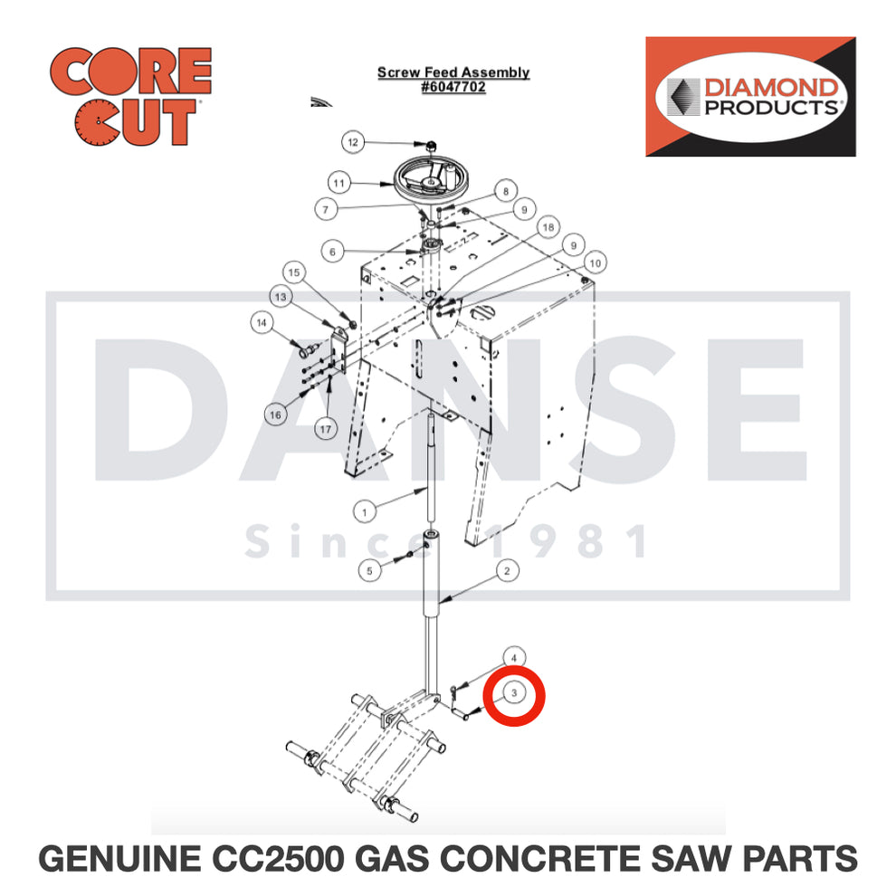 Clevis Pin, 1/2" x 1-3/4" 2900354 for CC2500 Saw by Core Cut Diamond Products