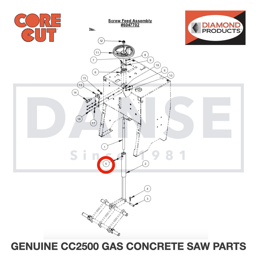 Grease Fitting, 1/8&quot; NPT 2900062 for CC2500 Saw by Core Cut Diamond Products