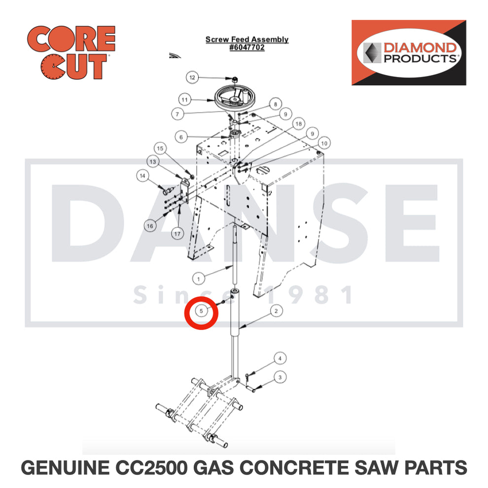 Grease Fitting, 1/8" NPT 2900062 for CC2500 Saw by Core Cut Diamond Products