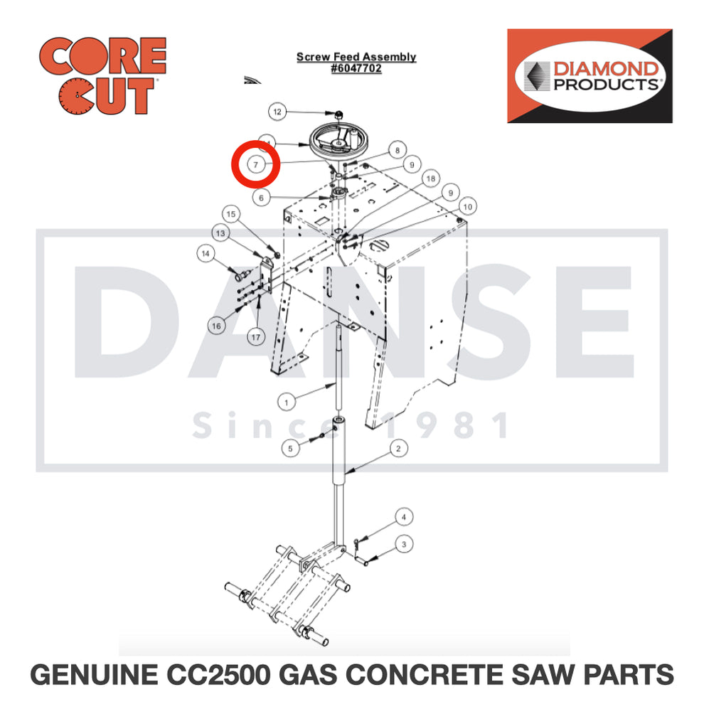 Spacer Tube 7/8 x 1/2 6047931 for CC2500 Saw by Core Cut Diamond Products
