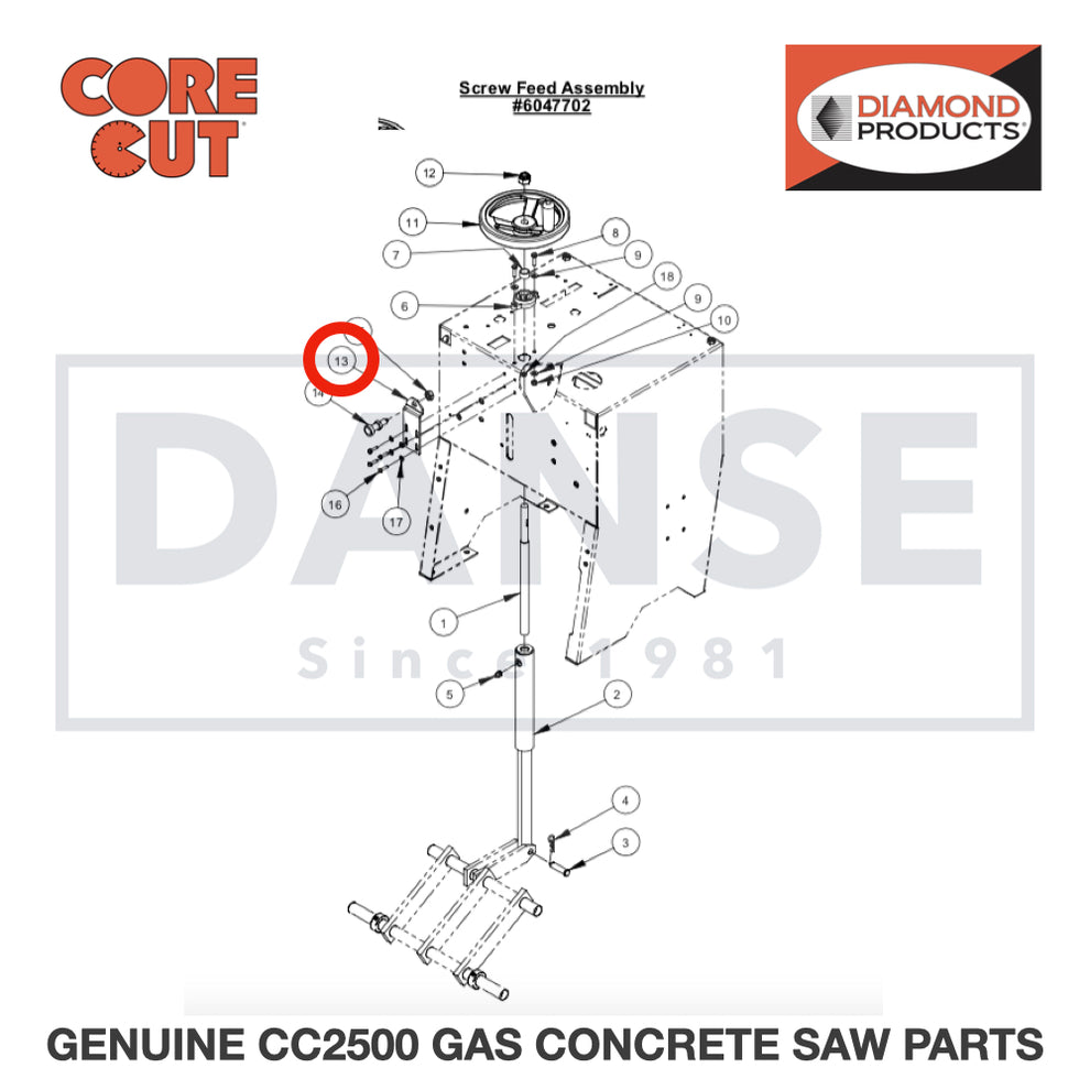 Bracket, Handwheel Lock 6047216 for CC2500 Saw by Core Cut Diamond Products