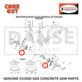 Pillow Block Bearing 1-1/2" 2500731 for CC2500 Saw by Core Cut Diamond Products