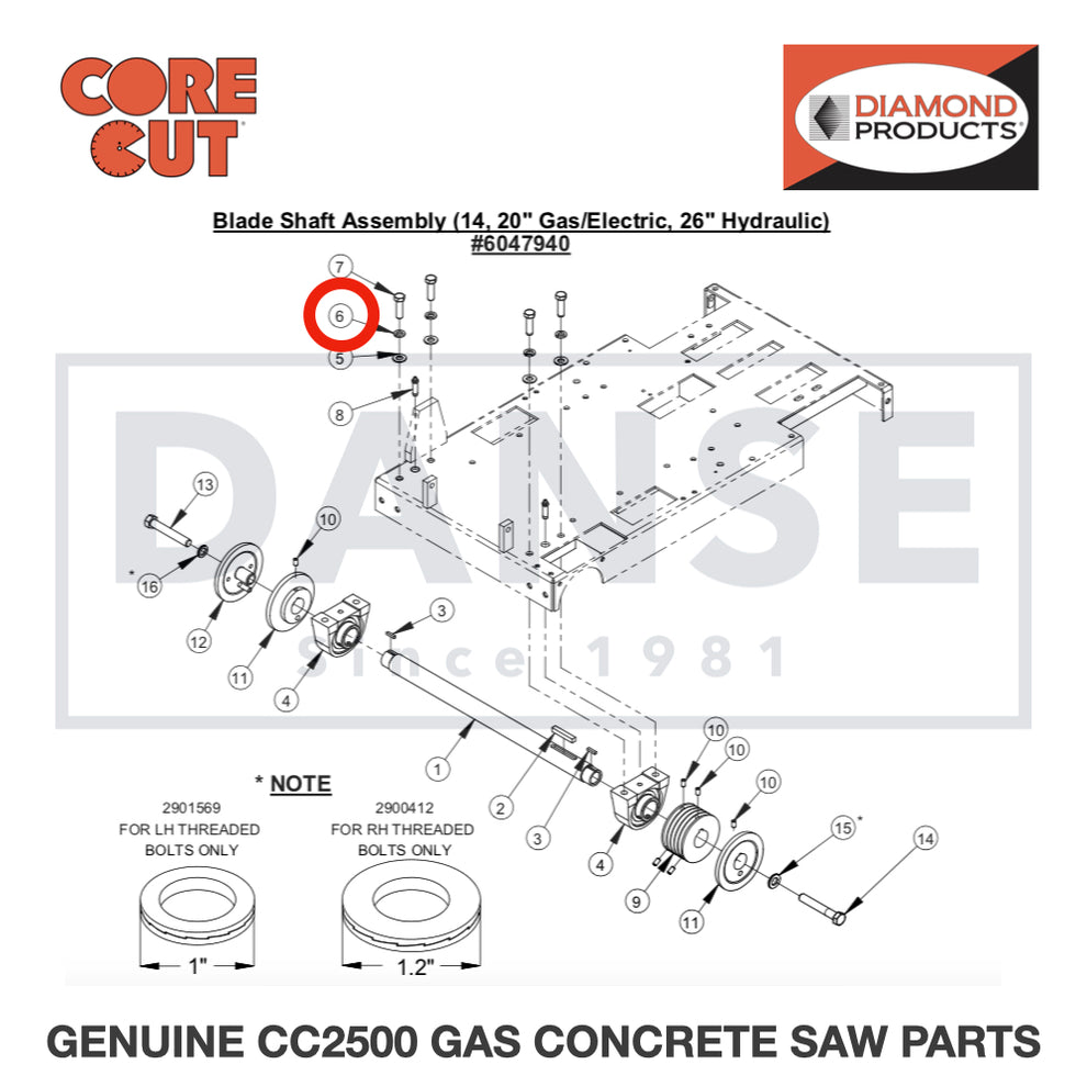 Lock Washer, 1/2" Split 2900084 for CC2500 Saw by Core Cut Diamond Products