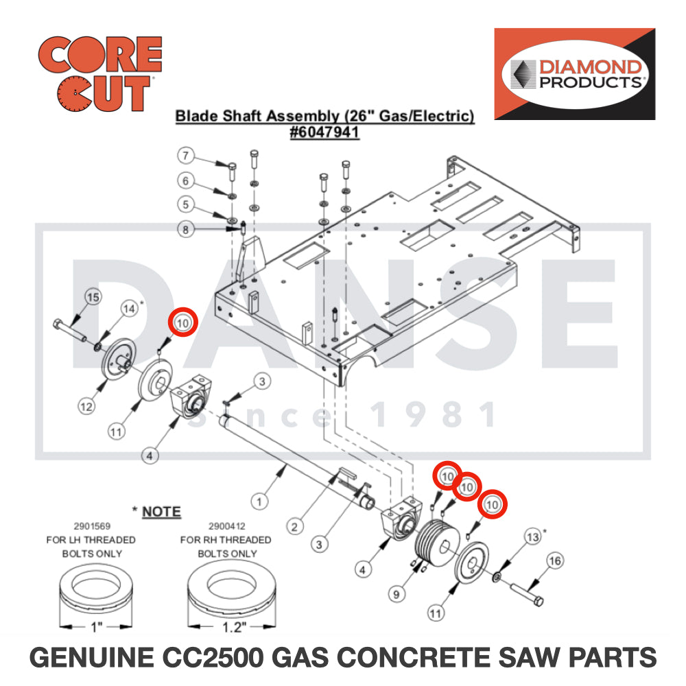 Set Screw, Soc. Hd., 5/16-18 x 5/8" 2900418 for CC2500 Saw by Core Cut Diamond Products
