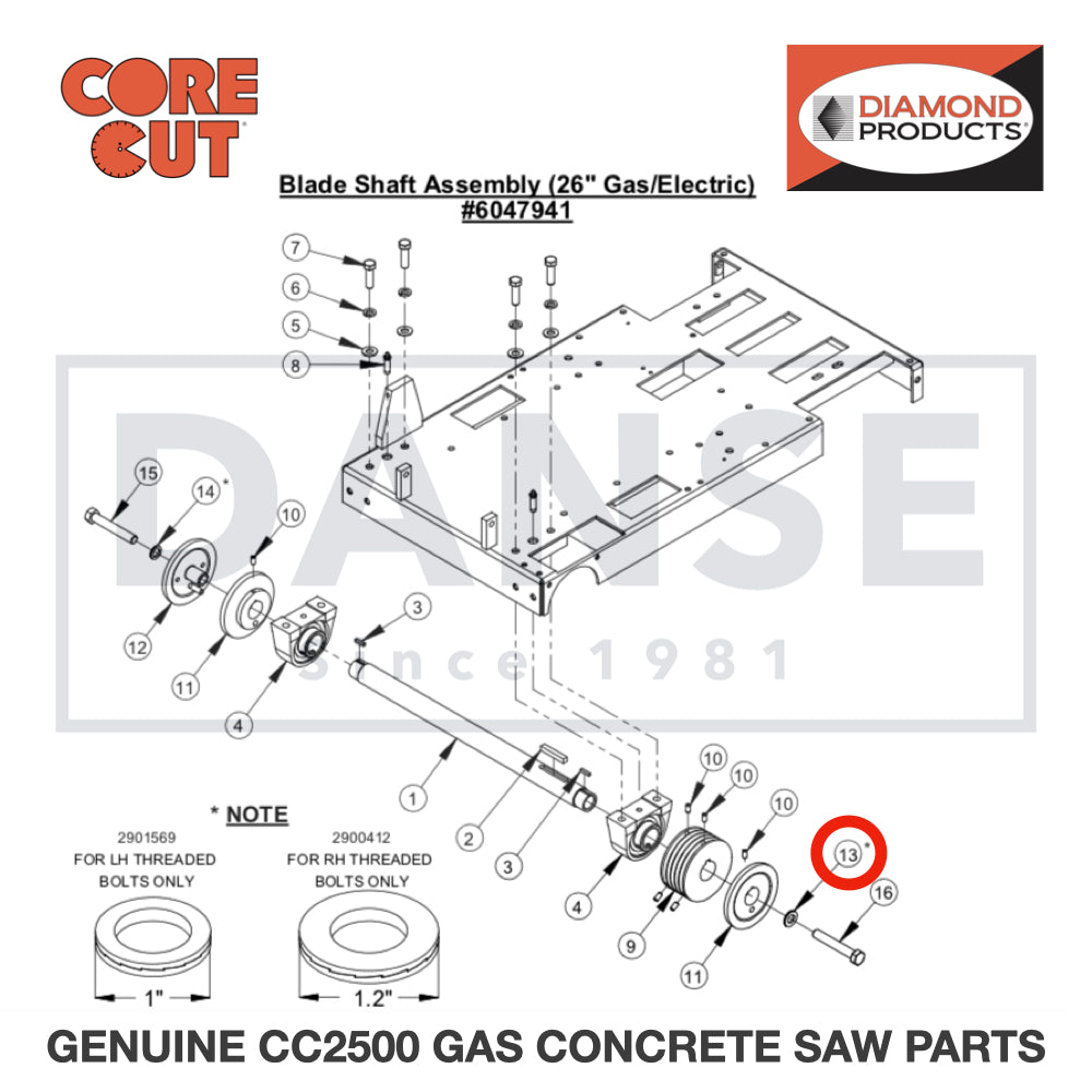 Lock Washer, Wedge 5/8" 2900412 for CC2500 Saw by Core Cut Diamond Products