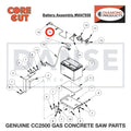Battery Cable Assy., Red 6048091 for CC2500 Saw by Core Cut Diamond Products