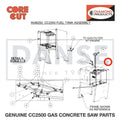 Fuel Tank Grommet 2500205 for CC2500 Saw by Core Cut Diamond Products