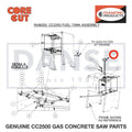 Fuel Tank Cap w/ Gauge 2503294 for CC2500 Saw by Core Cut Diamond Products