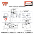 Cap Screw 2900360 for CC2500 Saw by Core Cut Diamond Products