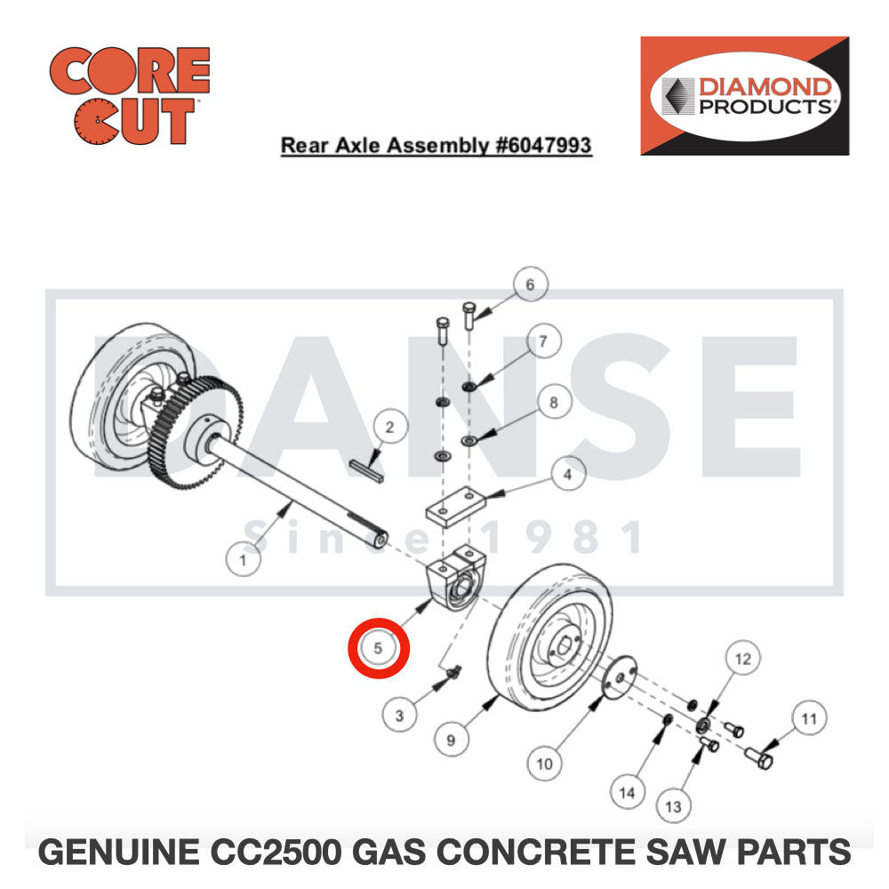 Pillow Block Bearing 1" 2500732 for CC2500 Saw by Core Cut Diamond Products
