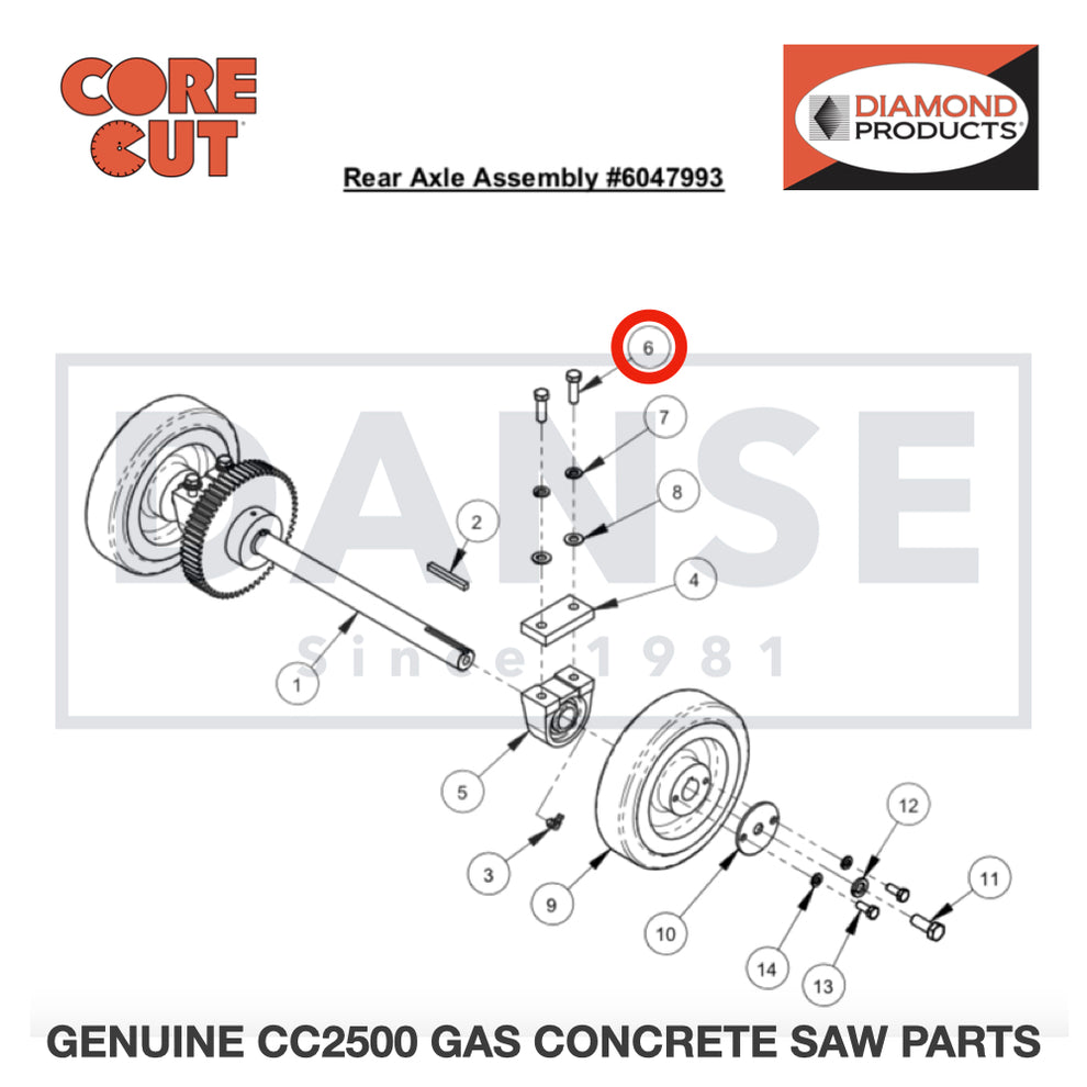 Cap Screw, Hex Hd., 3/8-16 x 1-1/4" 2900013 for CC2500 Saw by Core Cut Diamond Products