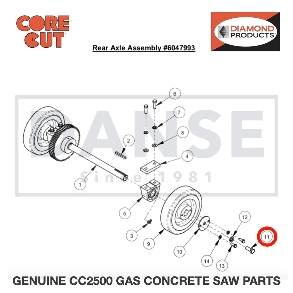 Cap Screw, Hex Hd., M12-1.75 x 30mm 2900330 for CC2500 Saw by Core Cut Diamond Products
