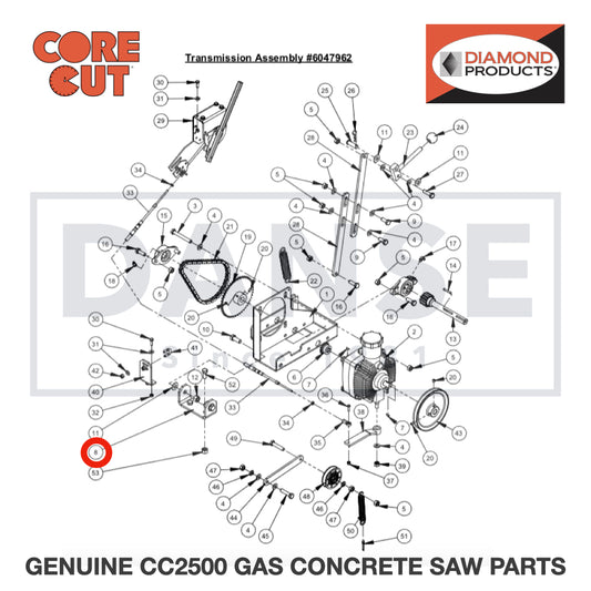 Transmission Pivot Support 6047924 for CC2500 Saw by Core Cut Diamond Products