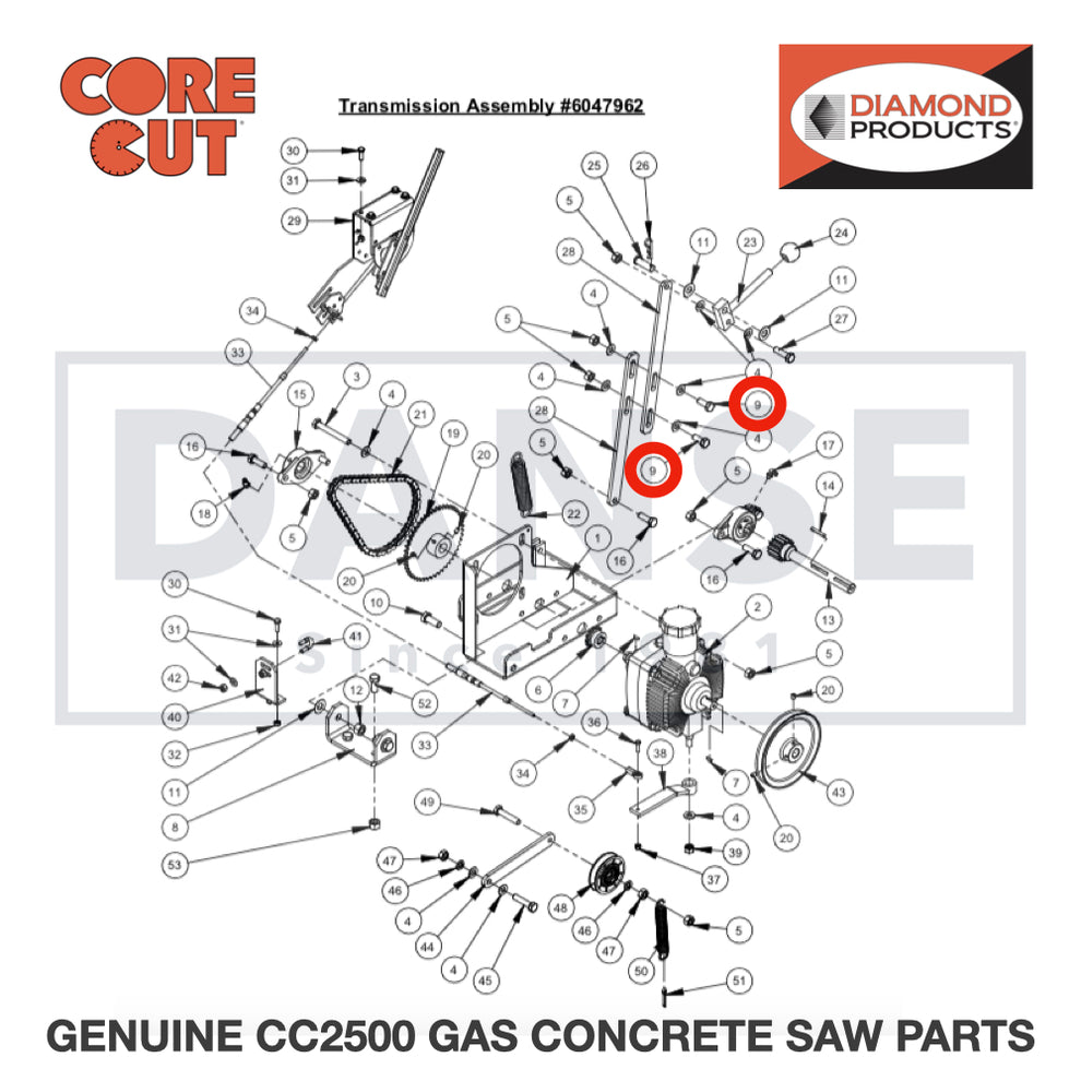 Cap Screw, Hex Hd., M10-1.5 x 25mm 2900333 for CC2500 Saw by Core Cut Diamond Products
