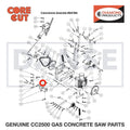 Lock Nut, M12-1.75 Nylon Insert 2900327 for CC2500 Saw by Core Cut Diamond Products