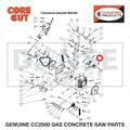 Key, 3/16" Sq. x 1-1/4" 6048229 for CC2500 Saw by Core Cut Diamond Products