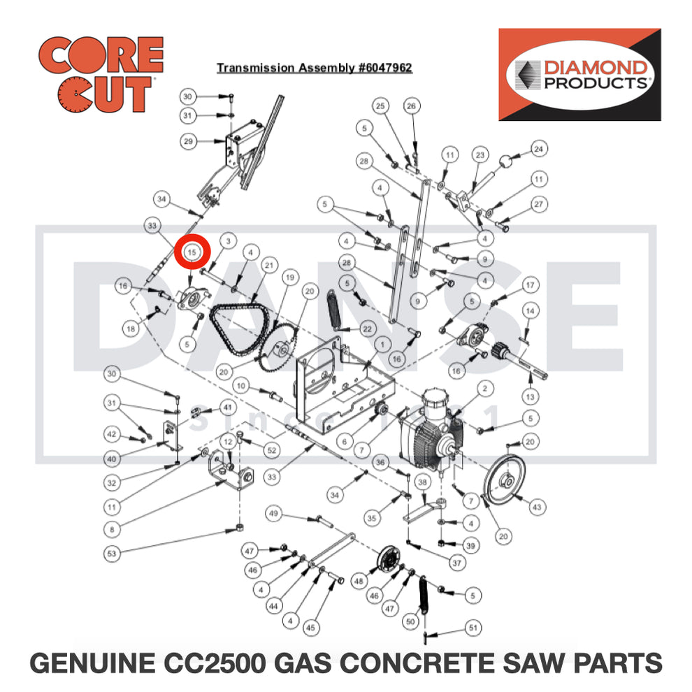 Flange Mt. Bearing 3/4" 2500011 for CC2500 Saw by Core Cut Diamond Products