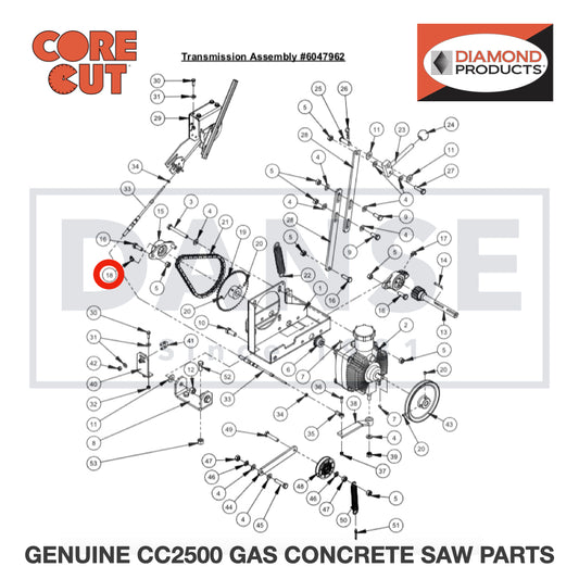 Grease Fitting, 1/4&quot; NPT x 45 degree 2900184 for CC2500 Saw by Core Cut Diamond Products