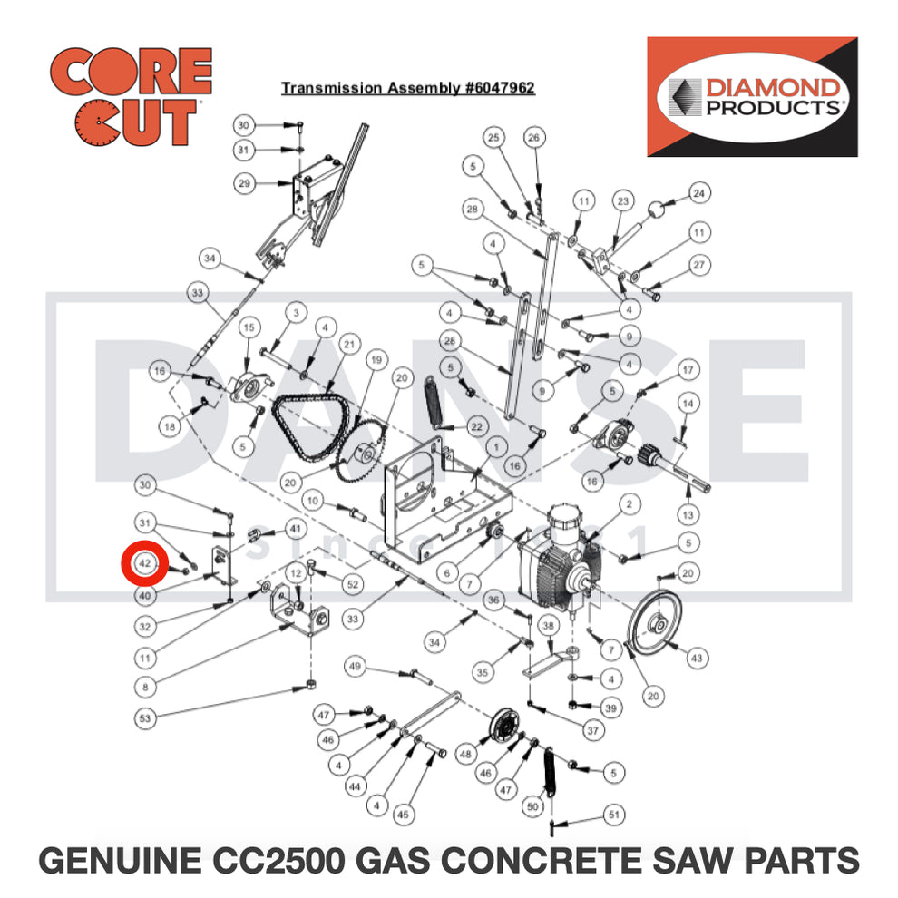 Lock Nut, 1/4-20 Nylon 2900010 for CC2500 Saw by Core Cut Diamond Products