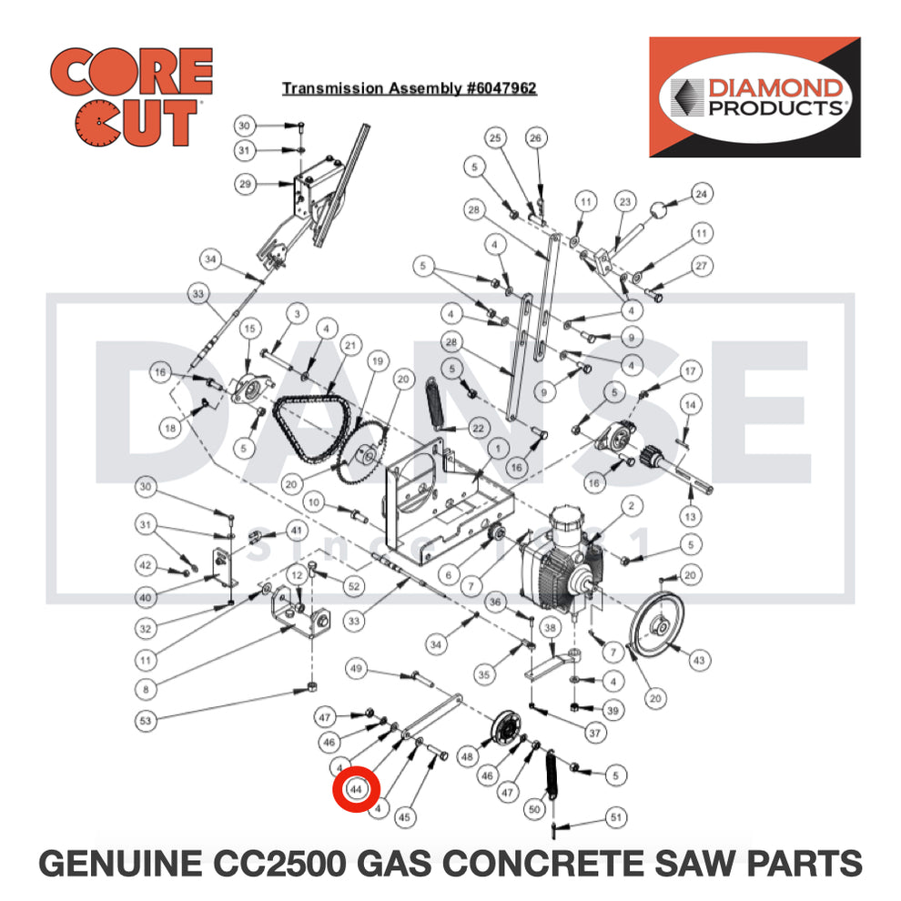 Idler Arm 6048085 for CC2500 Saw by Core Cut Diamond Products