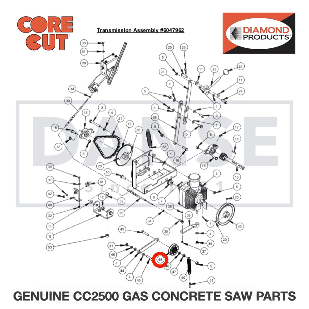 Idler Pulley 3" 2500074 for CC2500 Saw by Core Cut Diamond Products