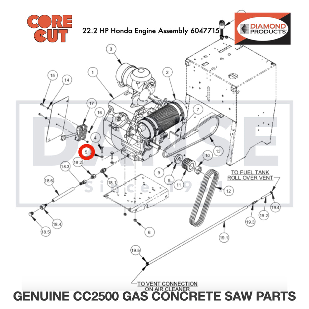 Flat Washer, 3/8" SAE 2900014 for CC2500 Saw by Core Cut Diamond Products