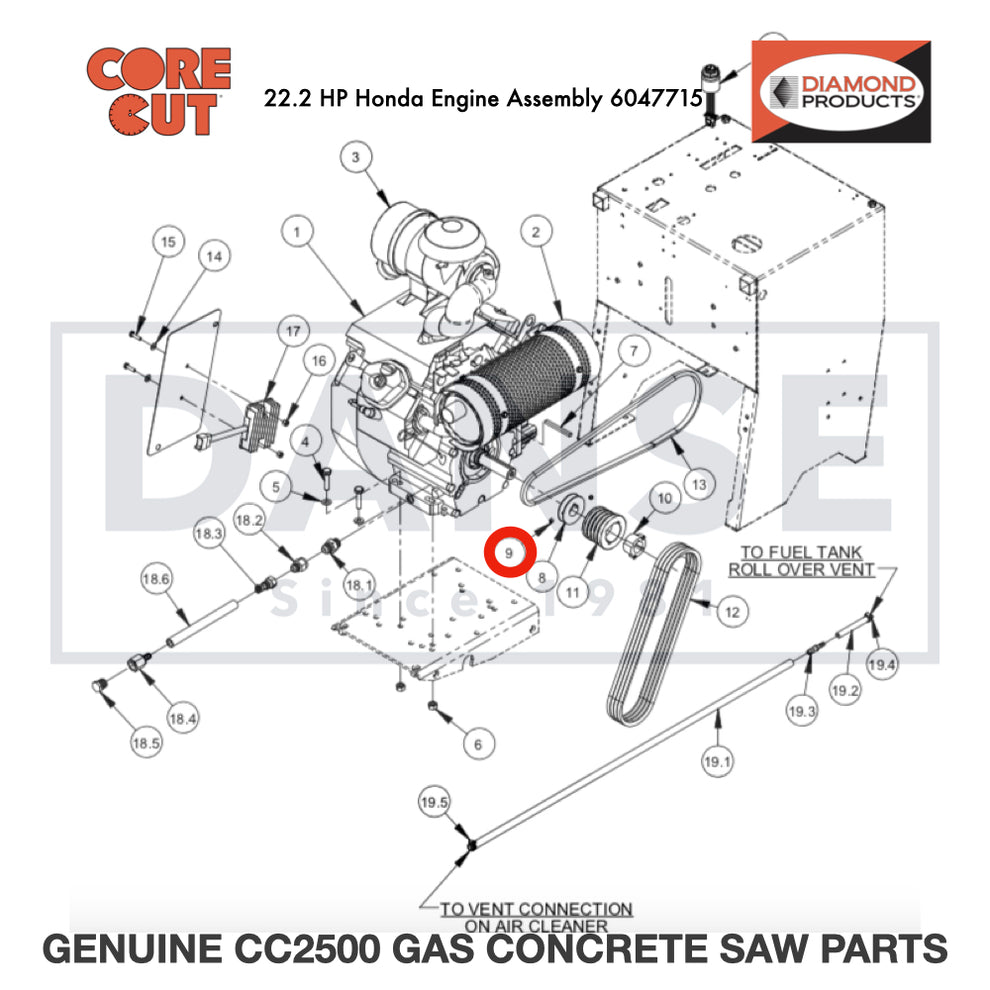Set Screw, Soc. Hd., 5/16-18 x 1/4" 2900036 for CC2500 Saw by Core Cut Diamond Products