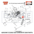 Taper Bushing, 1-1/8" with Set Screws 2500029 for CC2500 Saw by Core Cut Diamond Products
