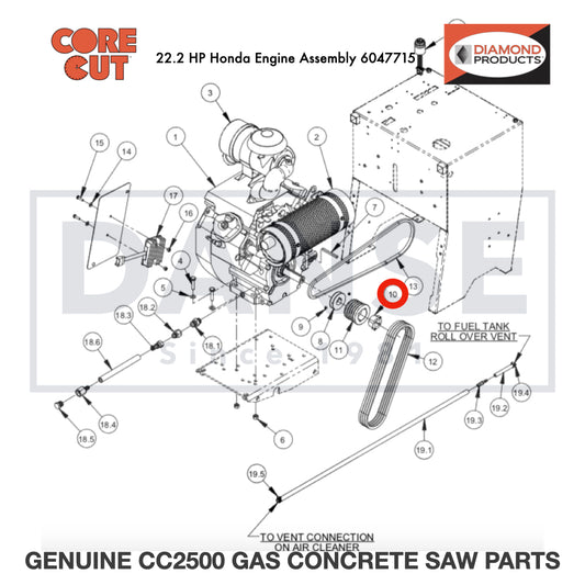 Taper Bushing, 1-1/8&quot; with Set Screws 2500029 for CC2500 Saw by Core Cut Diamond Products