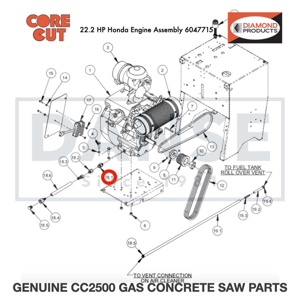 Oil Drain Hose Assembly 6048236 for CC2500 Saw by Core Cut Diamond Products
