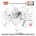 Fuel Line Hose, 1/4" I.D. x 4" 6010218 for CC2500 Saw by Core Cut Diamond Products