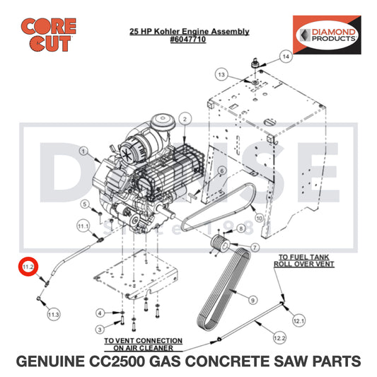 Fitting, 1/4&quot; M. JIC to 1/4&quot; Push Lock 3200040 for CC2500 Saw by Core Cut Diamond Products