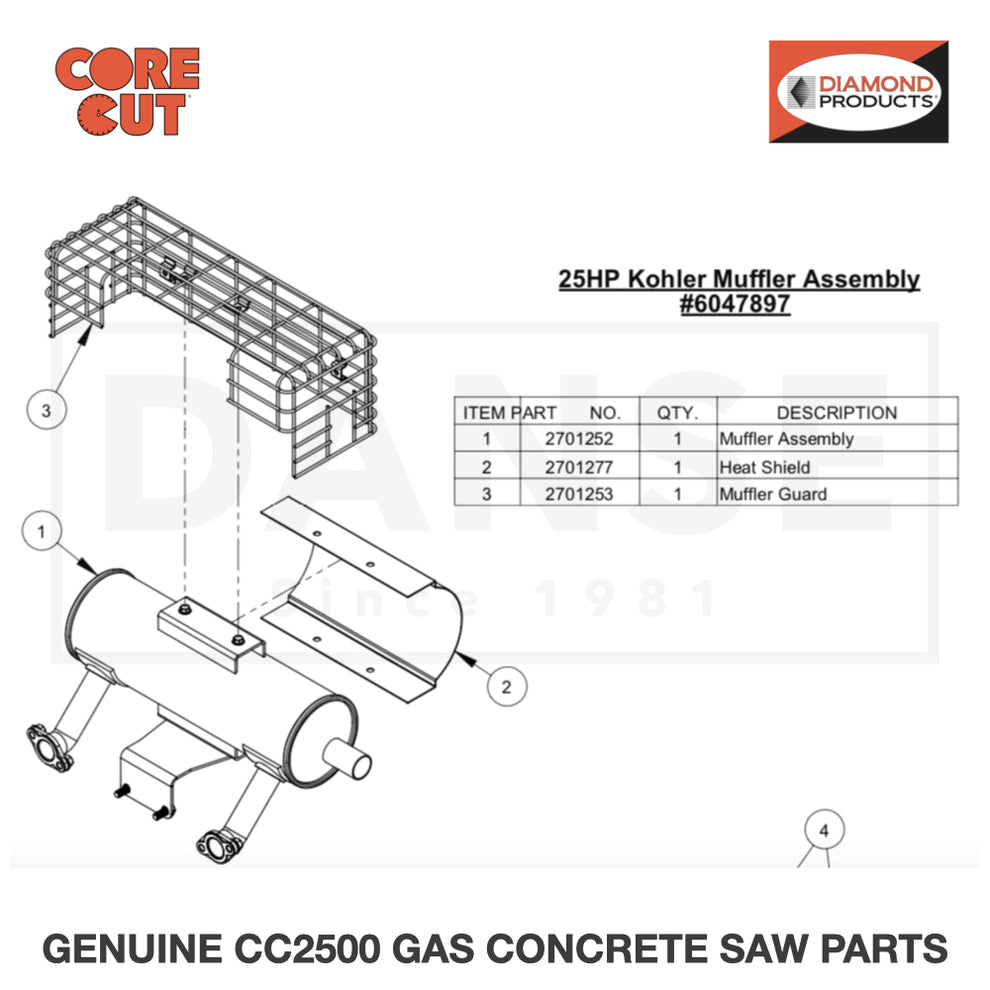 Heat Shield 2701277 for CC2500 Saw by Core Cut Diamond Products
