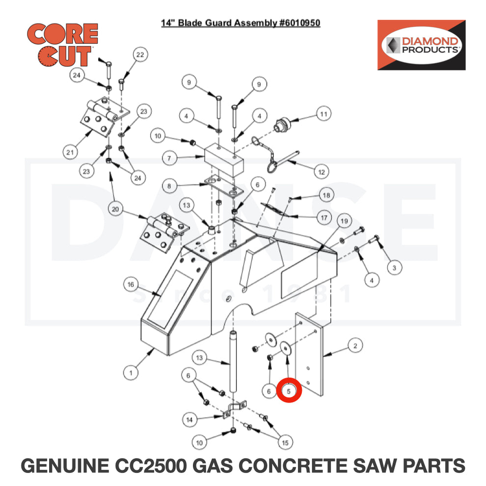Fender Washer, 1/4" x 1-1/4" 2900083 for CC2500 Saw by Core Cut Diamond Products