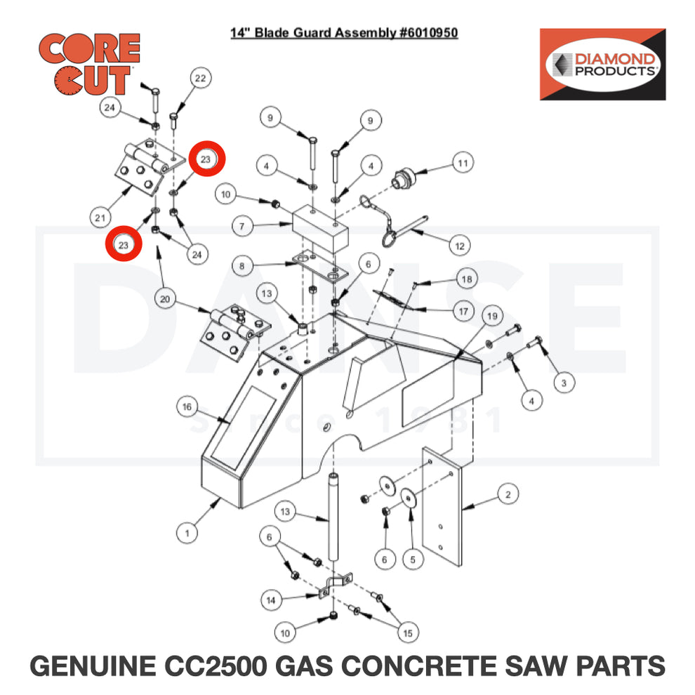 Flat Washer, M6 2901494 for CC2500 Saw by Core Cut Diamond Products