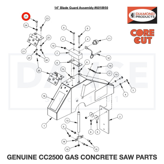 Cap Screw, Hex Hd., M6-1.0 x 35mm 2900312 for CC2500 Saw by Core Cut Diamond Products