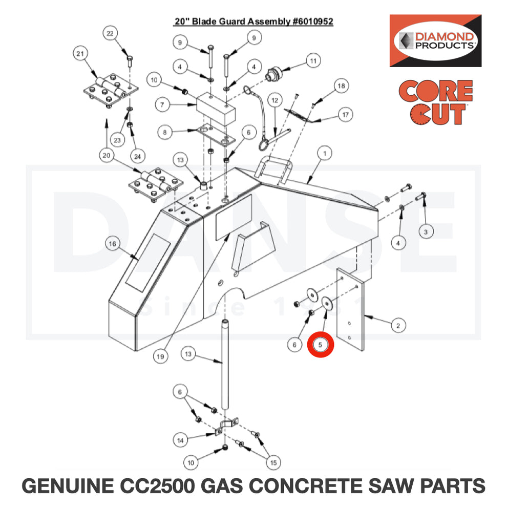Fender Washer, 1/4" x 1-1/4" 2900083 for CC2500 Saw by Core Cut Diamond Products