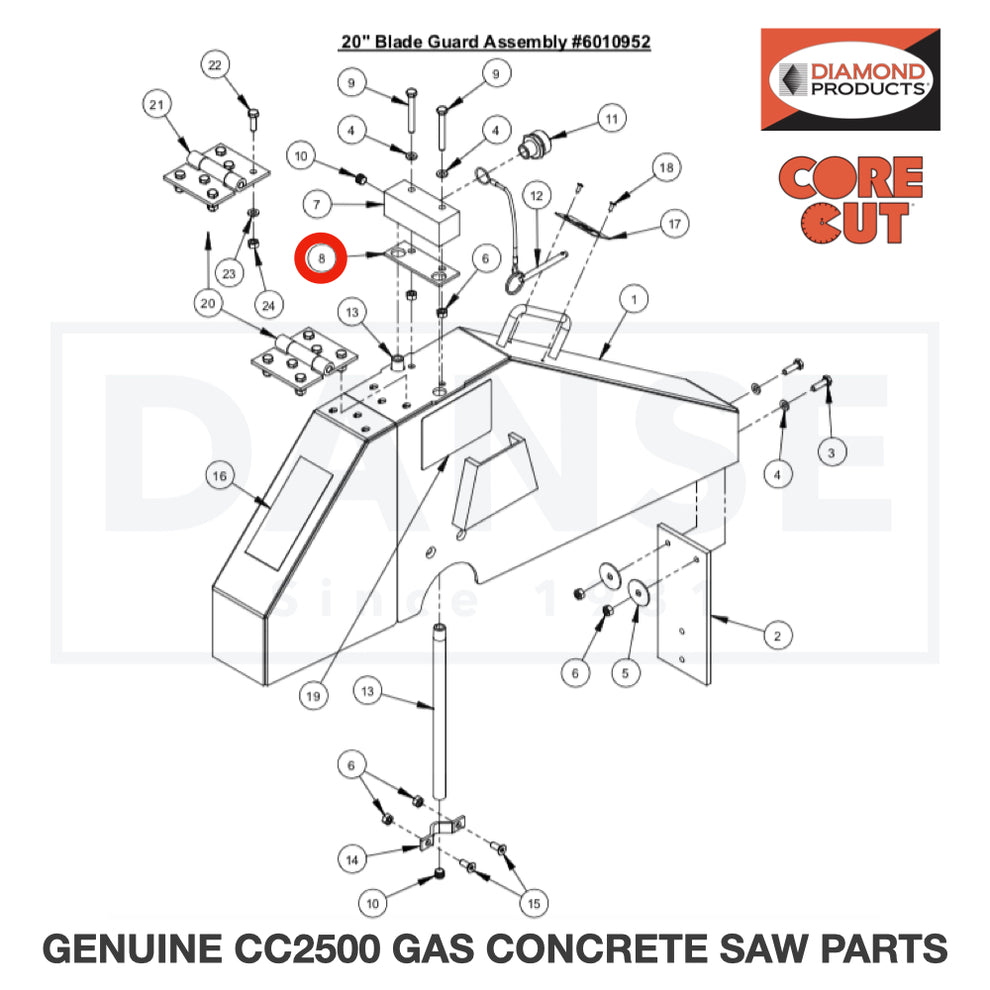 Water Manifold Gasket 2500830 for CC2500 Saw by Core Cut Diamond Products