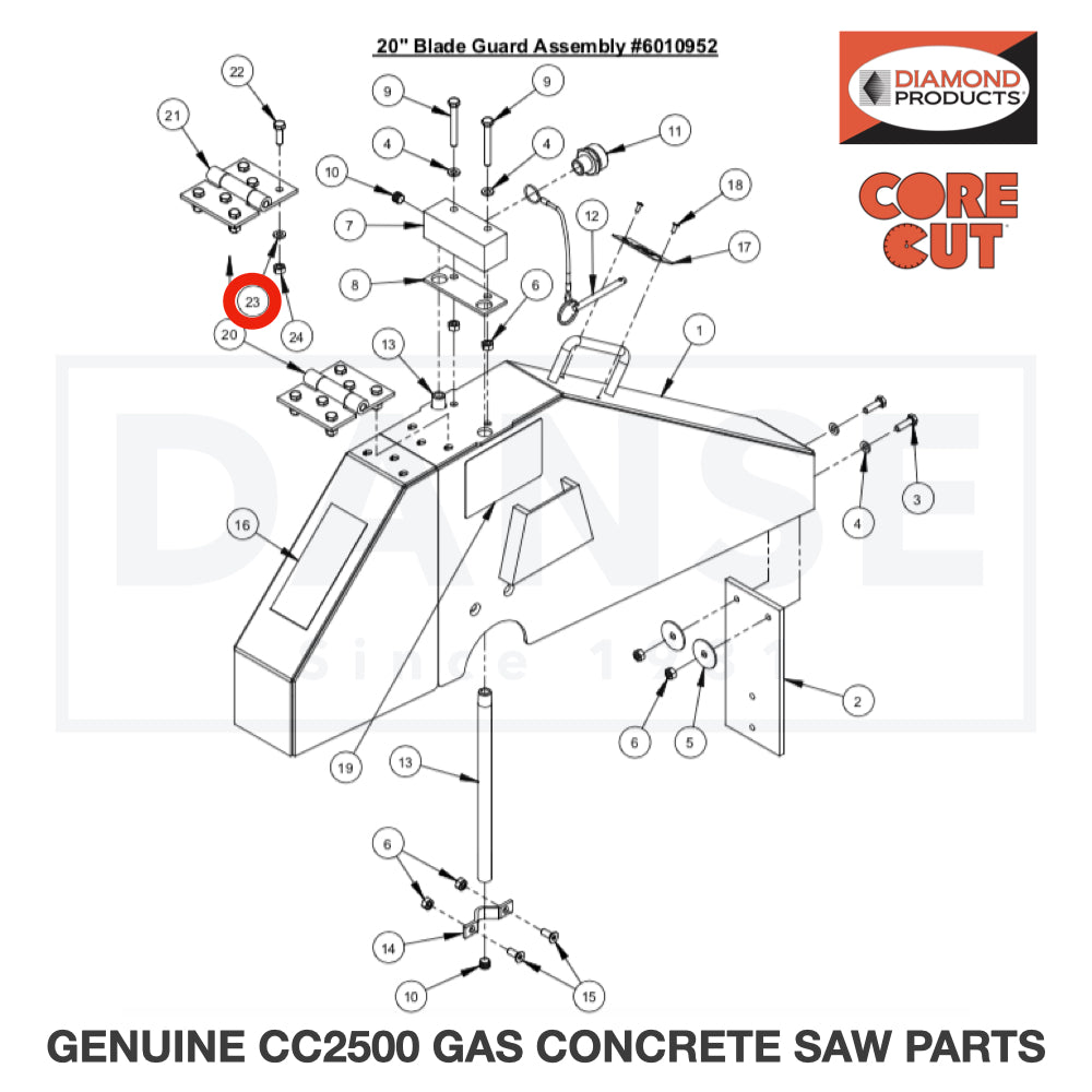 Flat Washer, M6 2901494 for CC2500 Saw by Core Cut Diamond Products