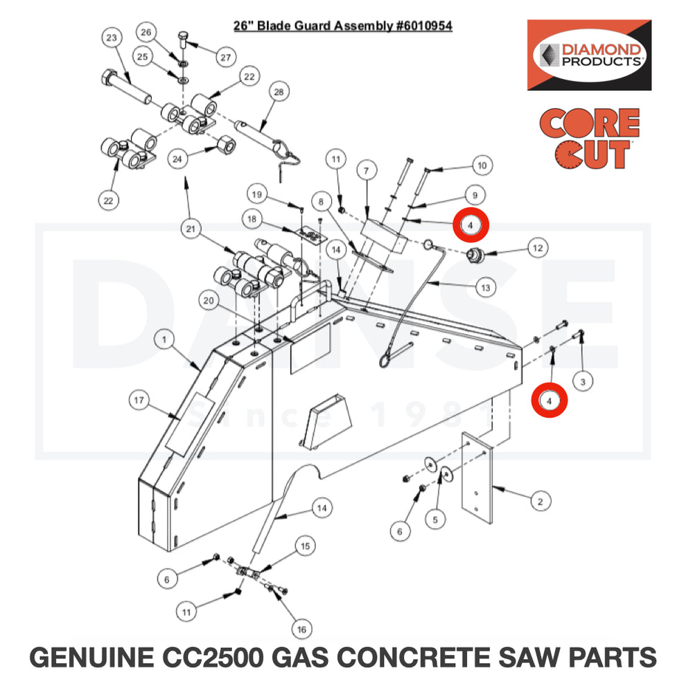 Flat Washer, M6 2901494 for CC2500 Saw by Core Cut Diamond Products
