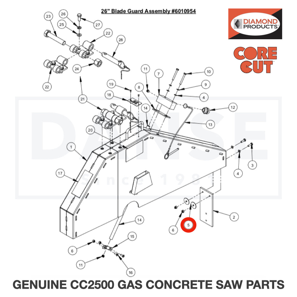 Fender Washer, 1/4" x 1-1/4" 2900083 for CC2500 Saw by Core Cut Diamond Products