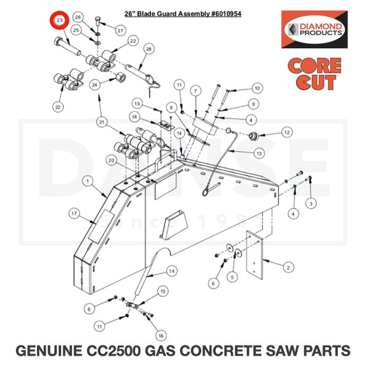 Cap Screw, Hex Hd., 3/4-10 x 4&quot; 2900479 for CC2500 Saw by Core Cut Diamond Products