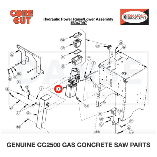 Electro/Hydraulic Pump Unit 2600692 for CC2500 Saw by Core Cut Diamond Products